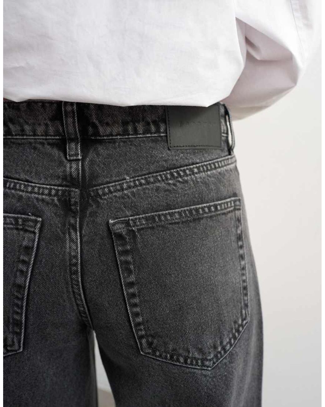 TOPSHOP White Horizon Mid-rise Wide Leg Jeans