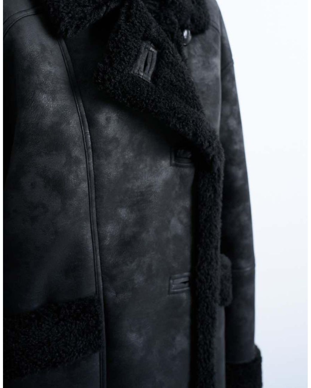 TOPSHOP White Shearling Super Oversized Car Coat