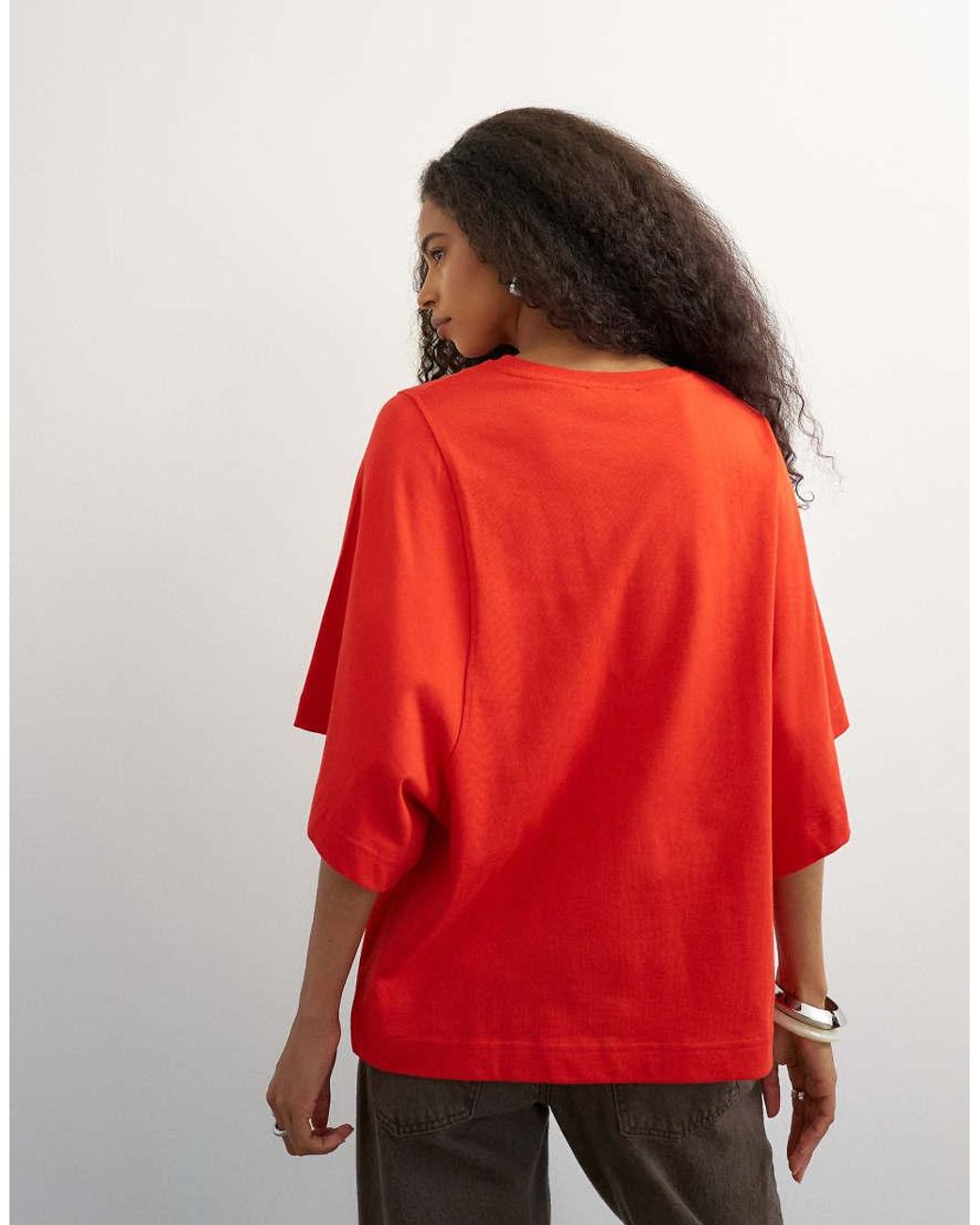 TOPSHOP Red Batwing T-shirt