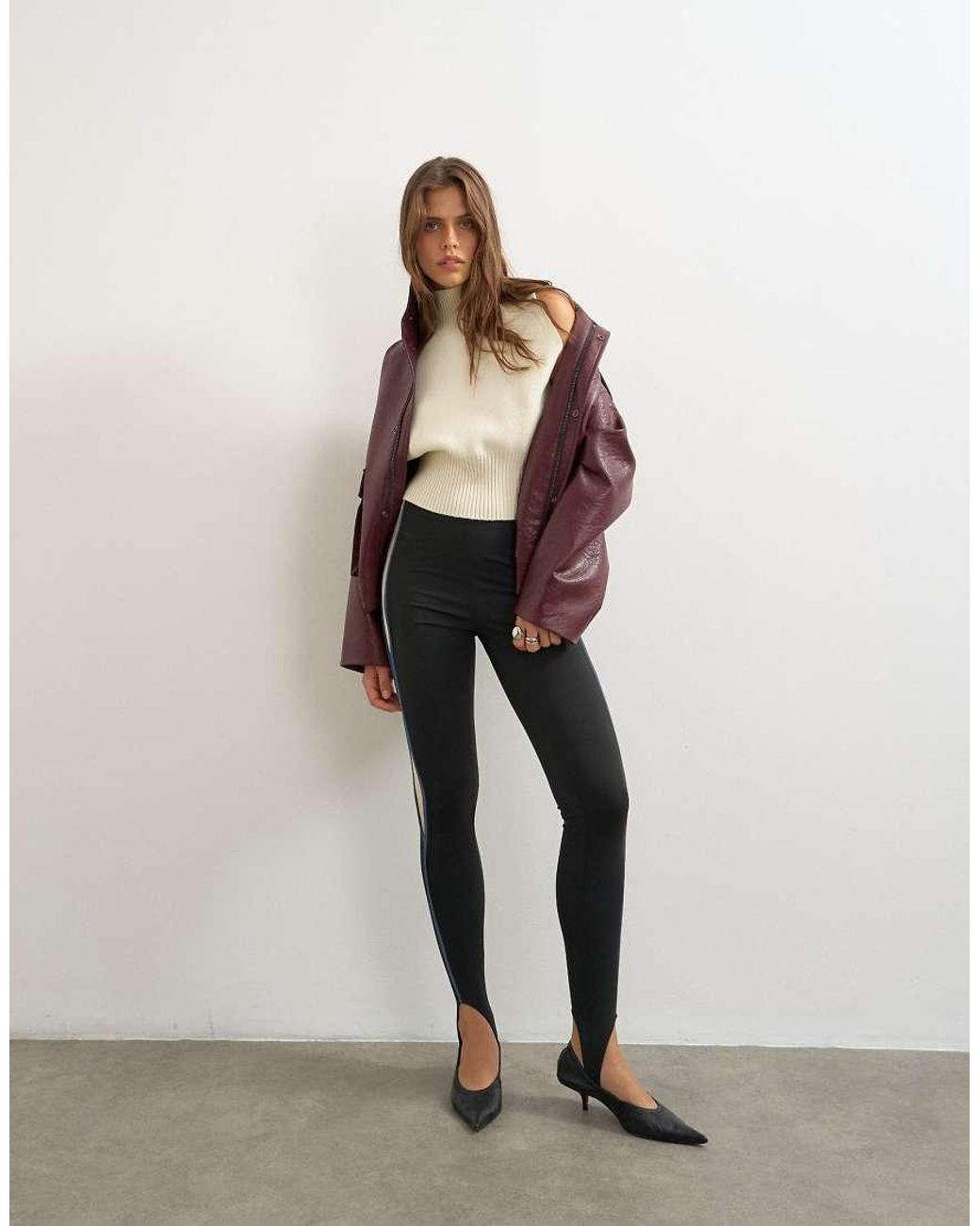 TOPSHOP Natural Knitted Sculpted Sleeveless Funnel Neck Jumper