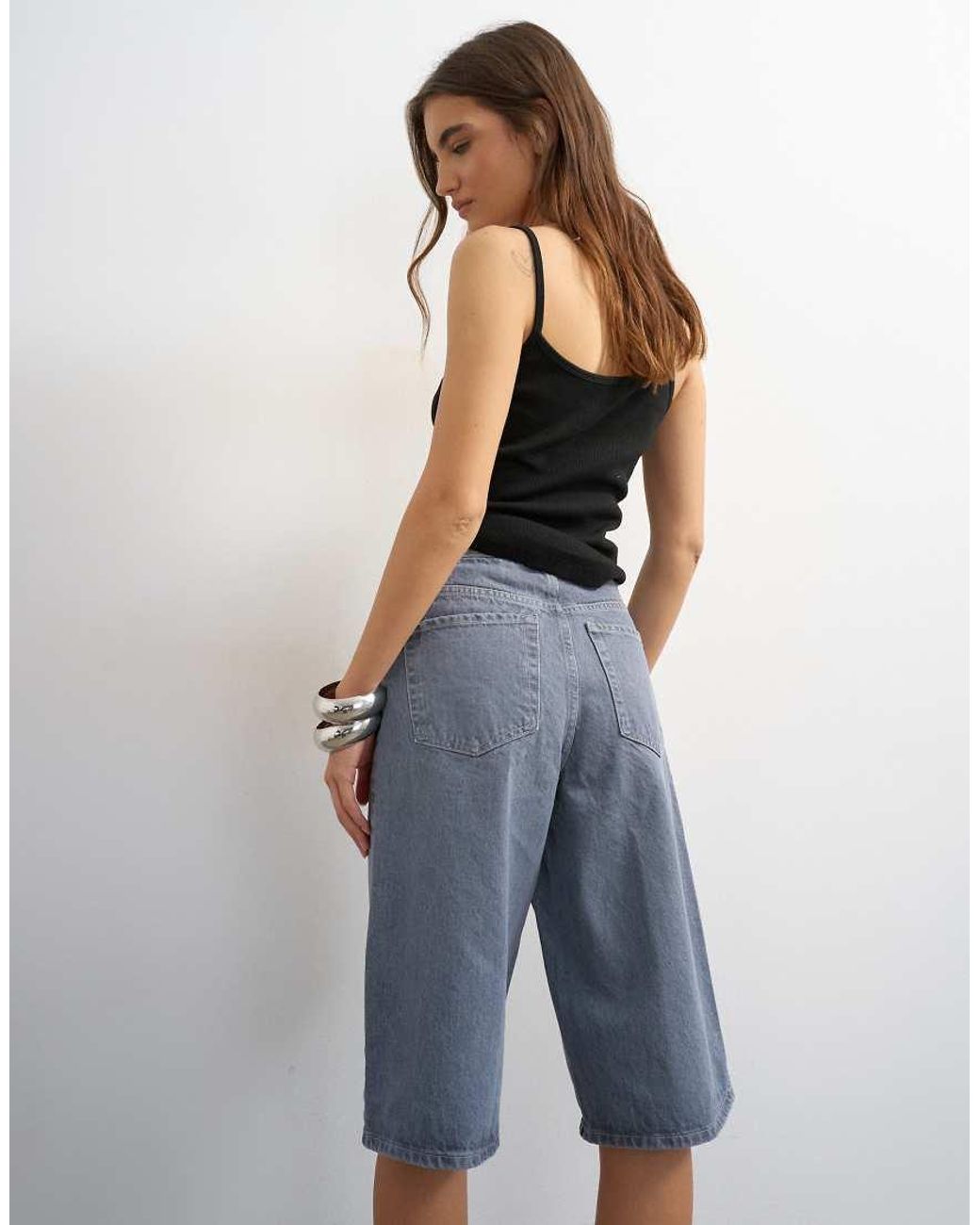 TOPSHOP Blue Denim Bermuda Shorts