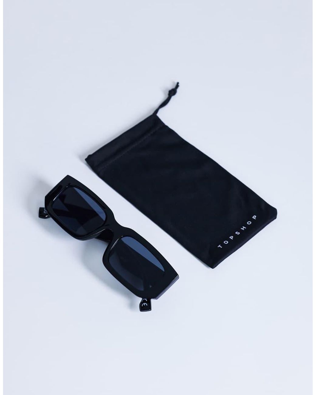 TOPSHOP Blue Milan Rectangle Sunglasses