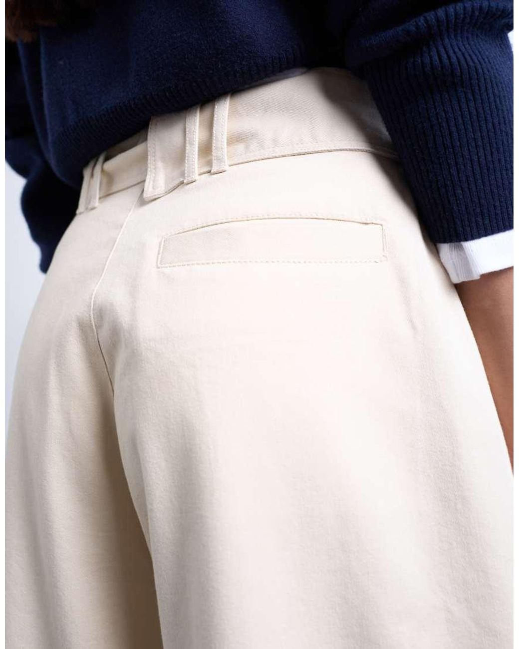 TOPSHOP Blue High Waisted Belted Trouser