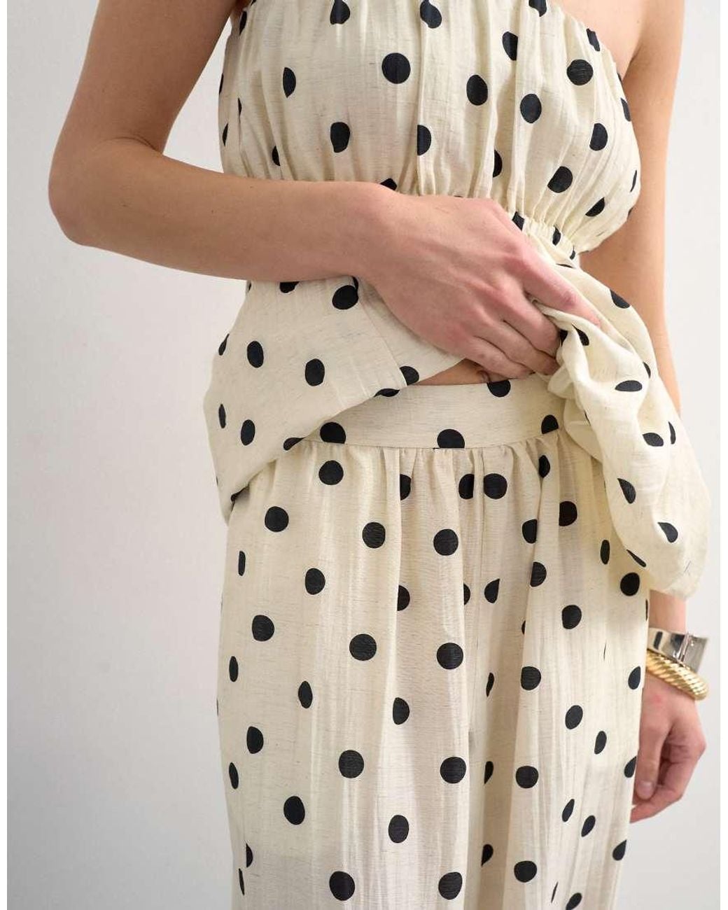 TOPSHOP White Co Ord Polka Dot Balloon Trouser