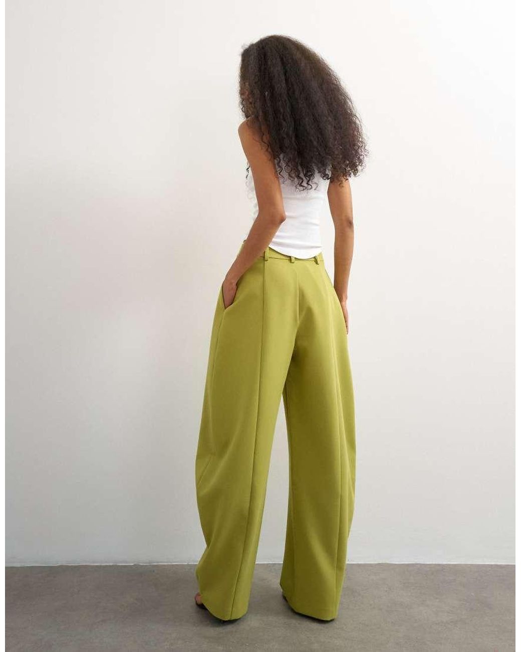 TOPSHOP Green Co Ord Barrel Trousers