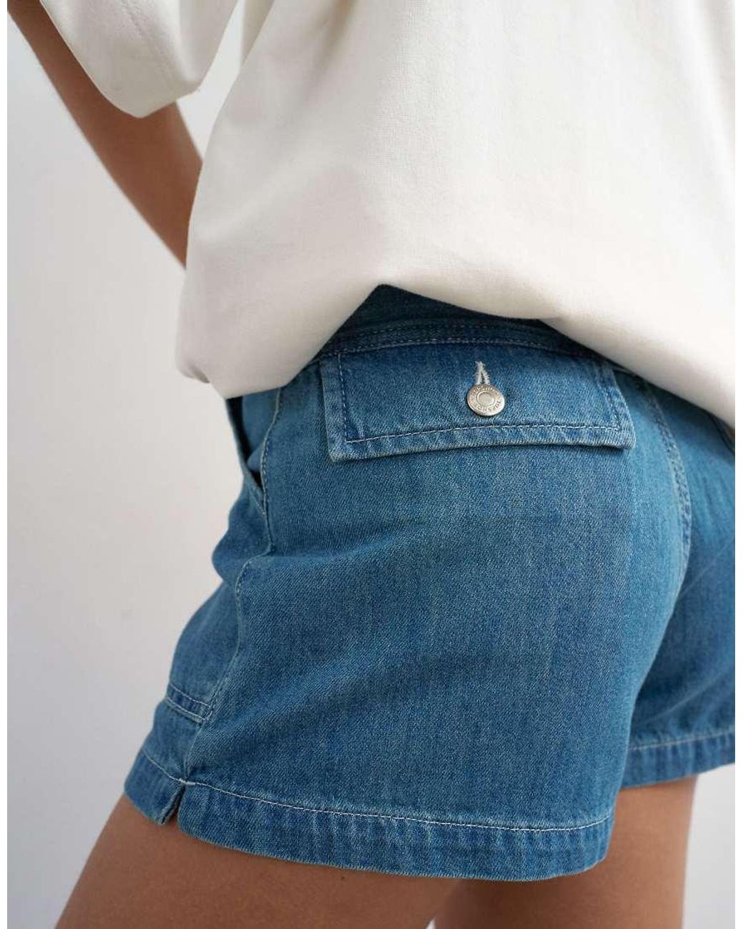 TOPSHOP White Denim Scout Short