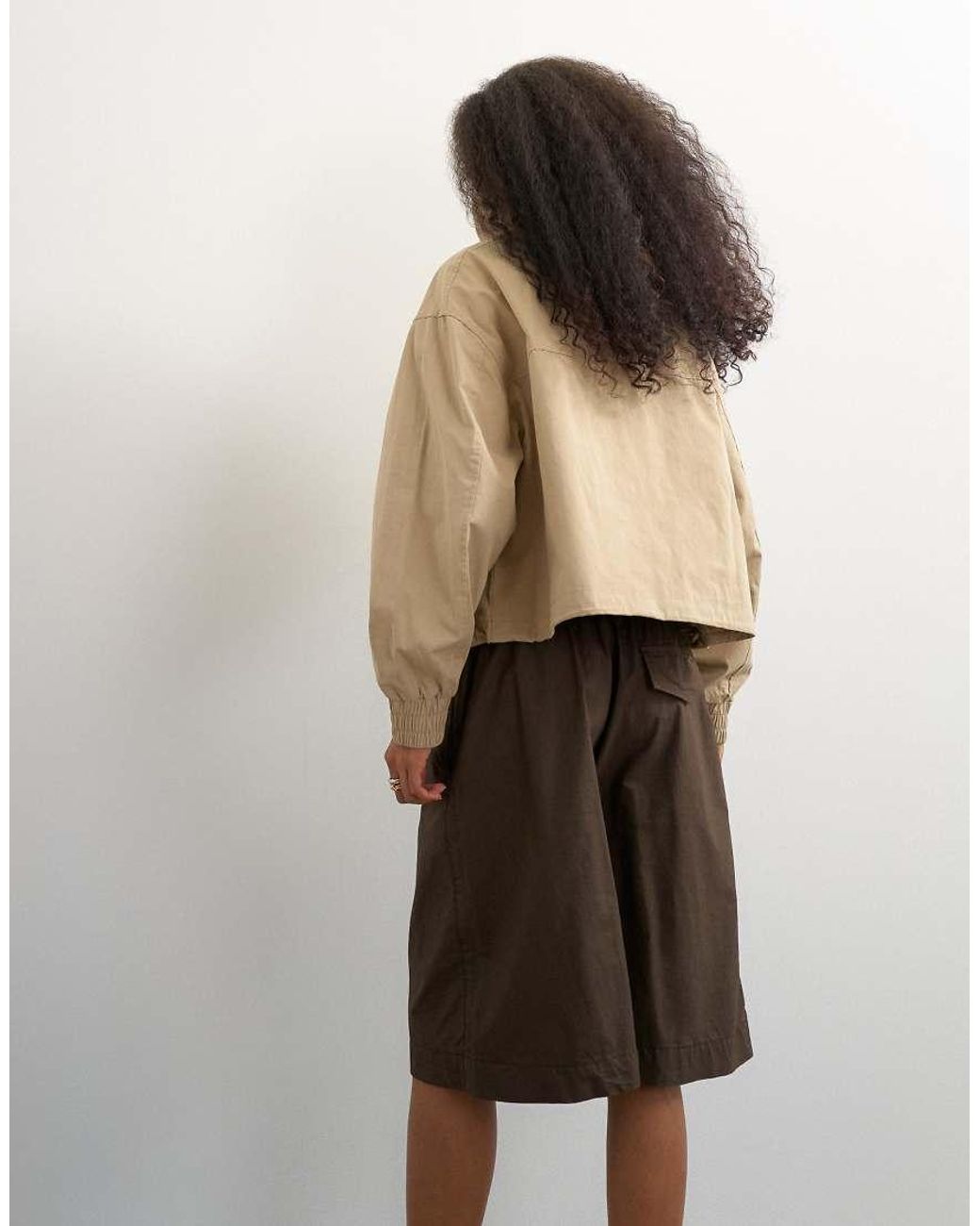 TOPSHOP Natural Ripstop Short With Toggle Detail