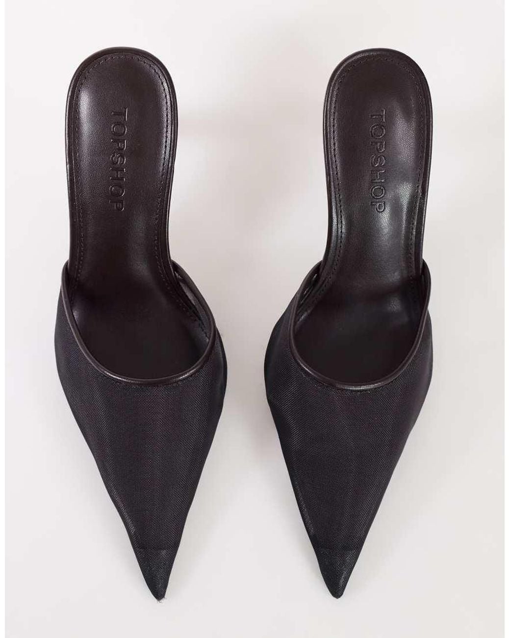 TOPSHOP Natural Alessio Angular Heel Pointed Court Shoe