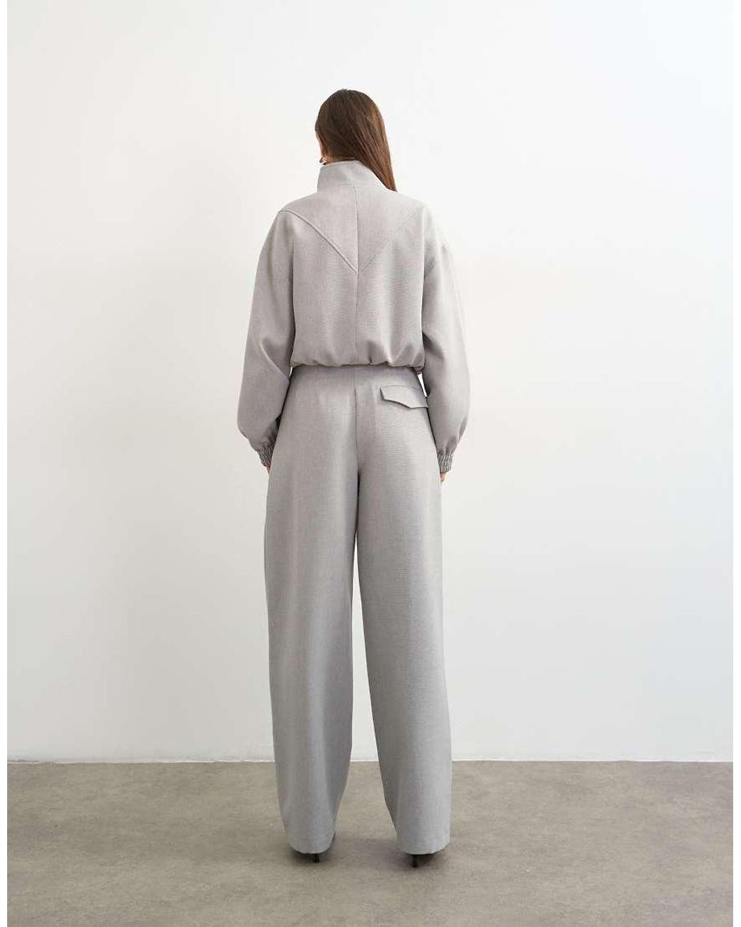 TOPSHOP Gray Co Ord Twisted Seam Slim Trouser