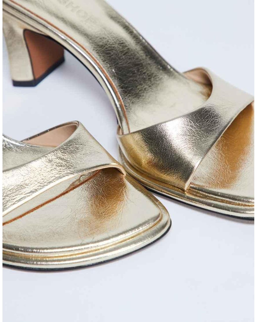 TOPSHOP White Ari Mule Mid Heeled Sandal