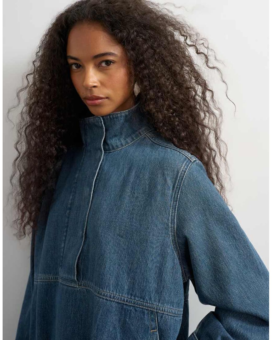 TOPSHOP Blue Funnel Bubble Dress