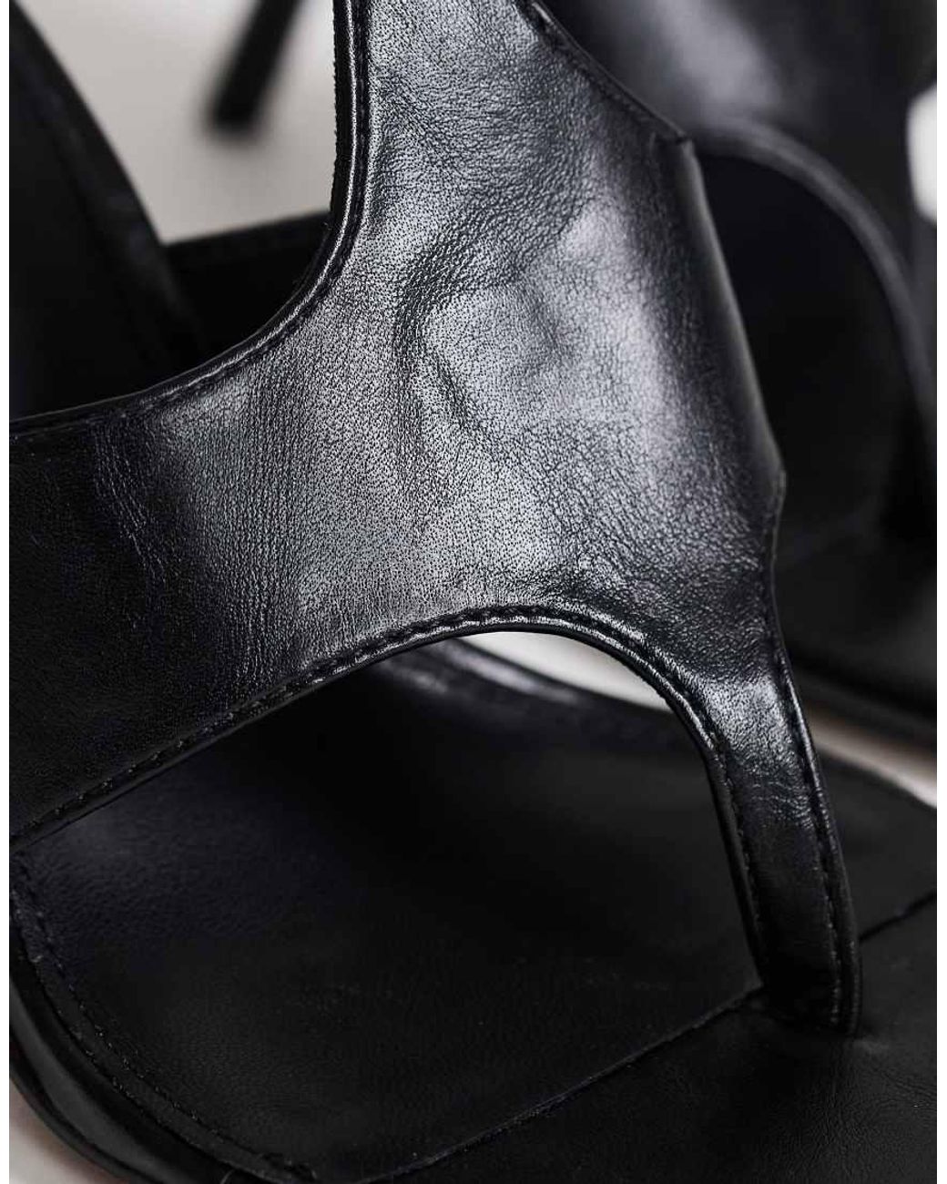 TOPSHOP Black Nora Angular High Heeled Mule Sandal