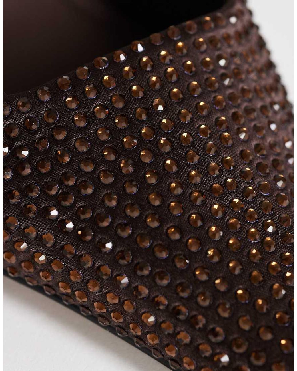 TOPSHOP Brown Avery Embellished Mule Mid Court