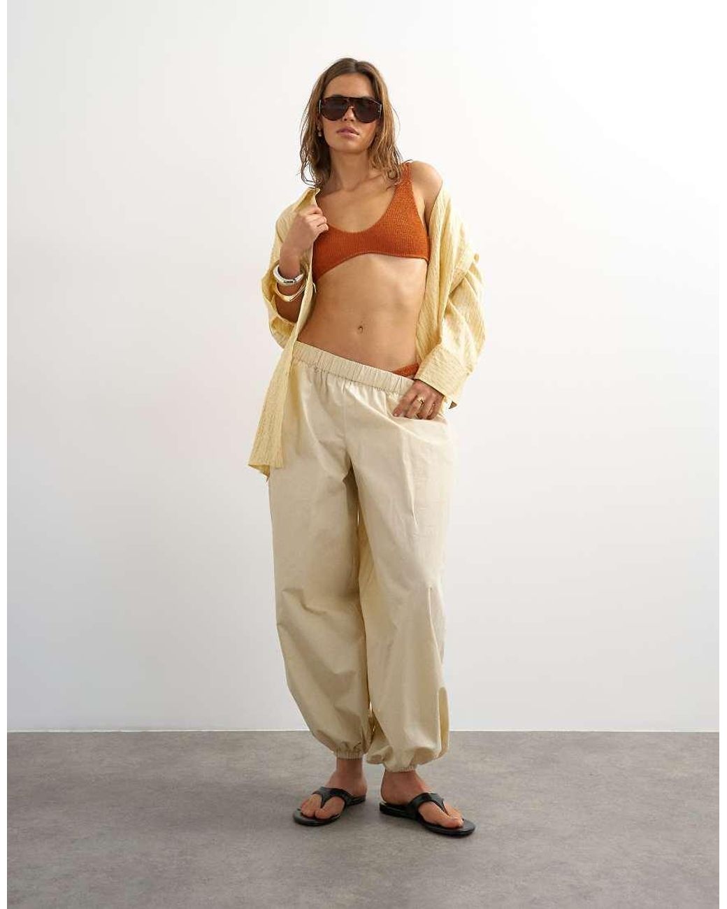 TOPSHOP Brown Tara Scoop Bikini Top