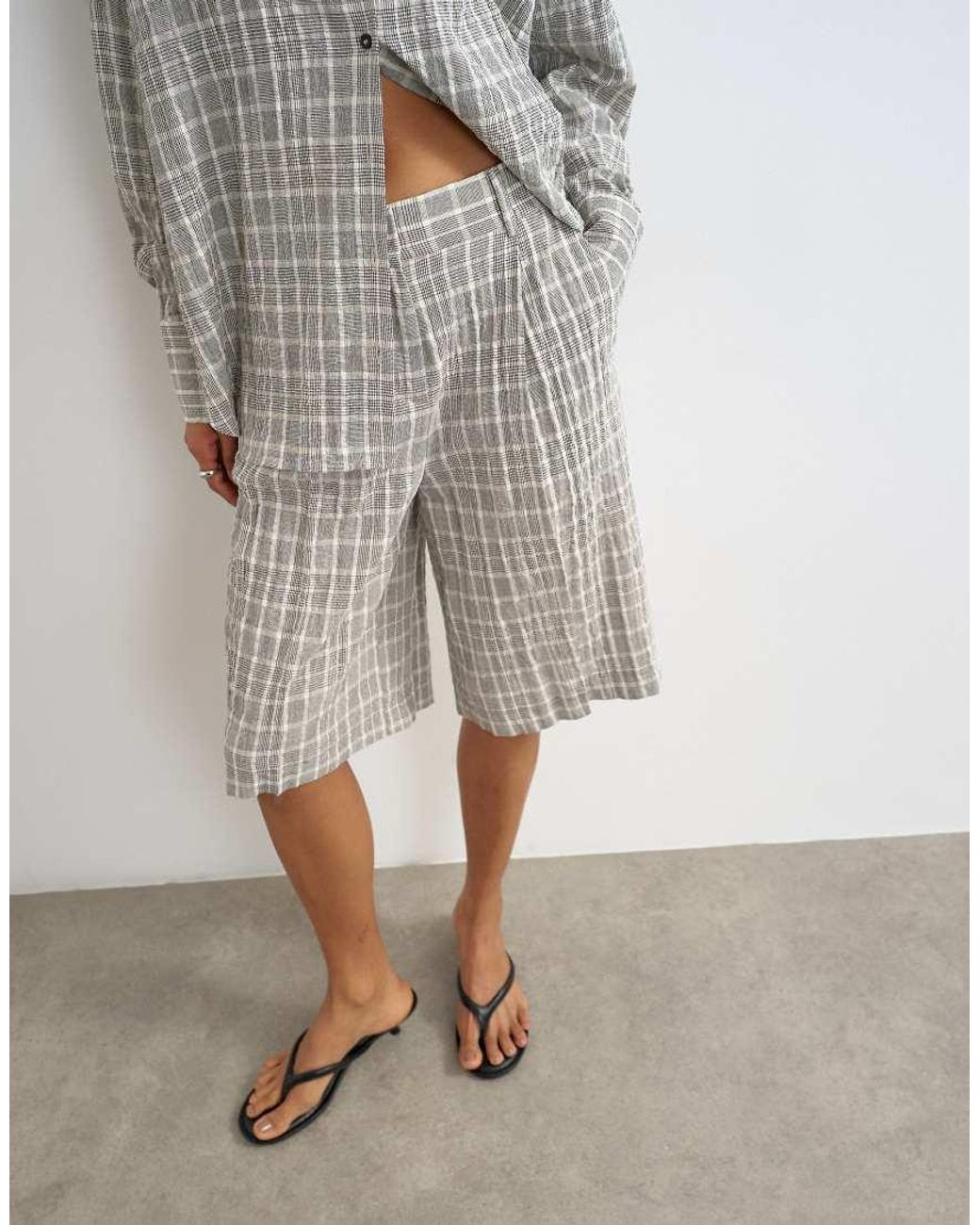 TOPSHOP White Co Ord Longline Bermuda Short