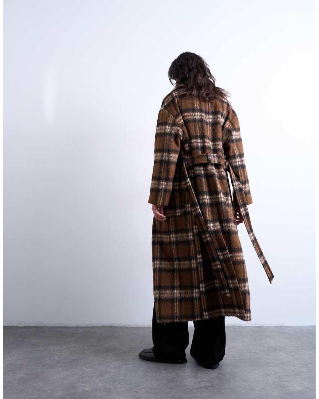 TOPSHOP Multicolor Brushed Formal Coat