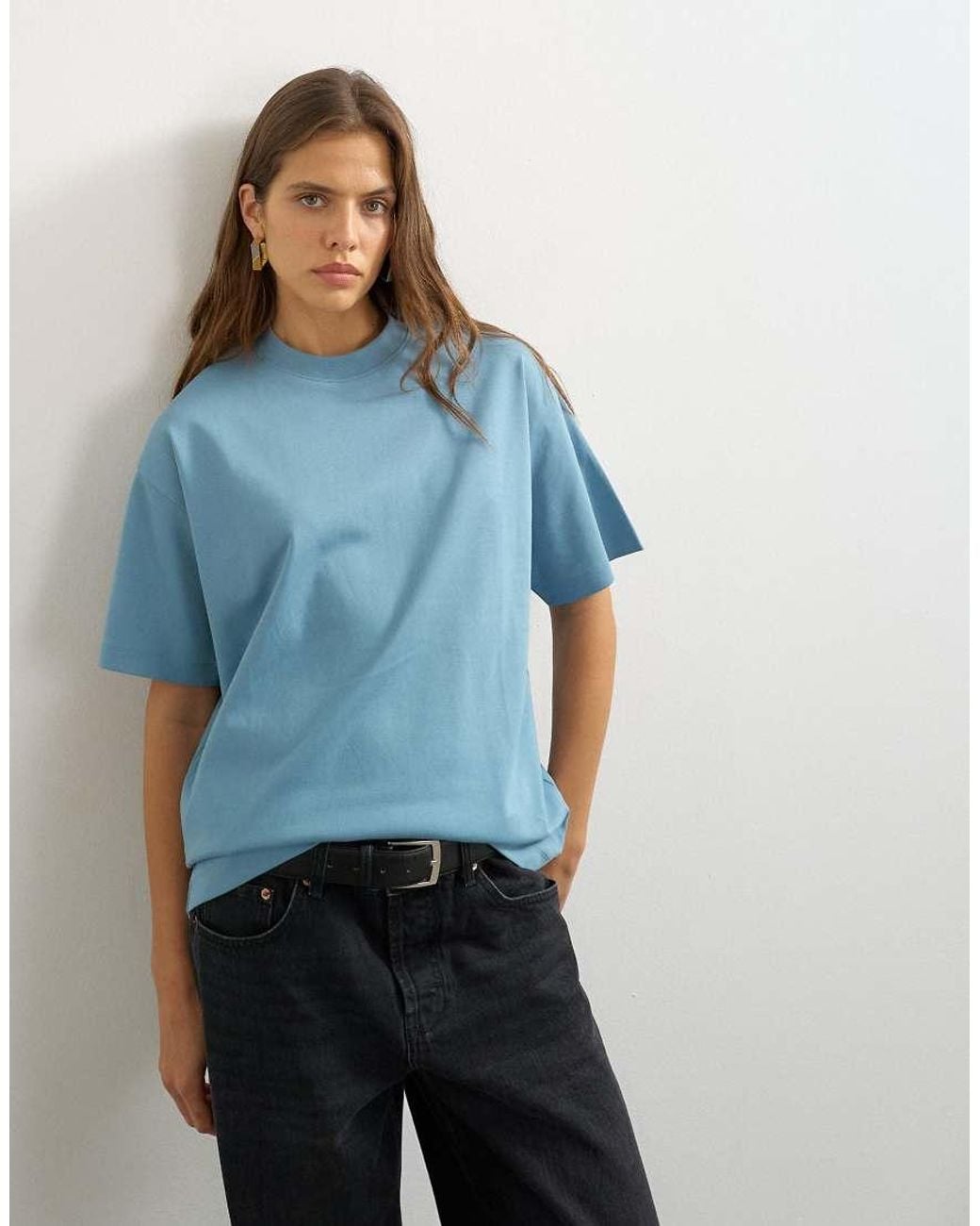 TOPSHOP Blue Premium Interlock T-shirt