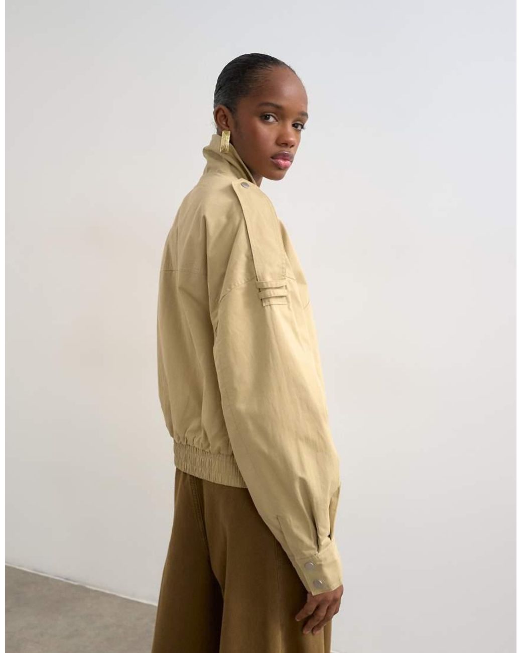 TOPSHOP Natural Cotton Belted Biker Jacket