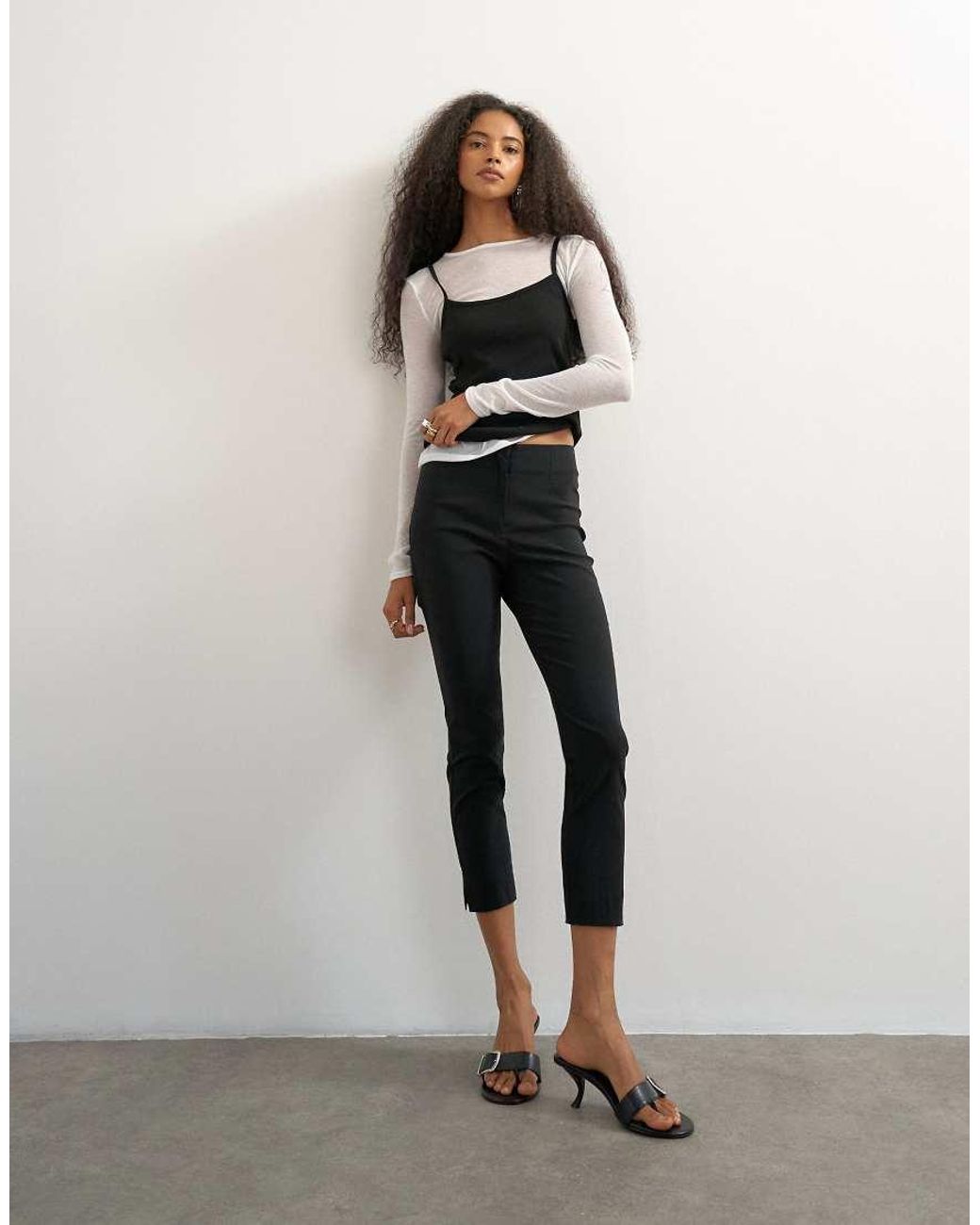 TOPSHOP White 3 Quarter Length Capri