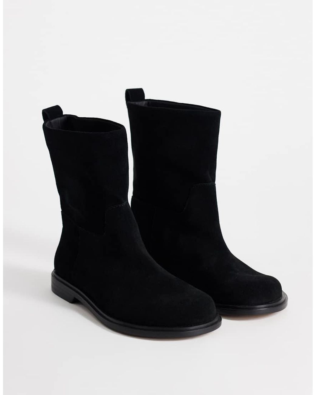 TOPSHOP Black Pascal Real Leather Ankle Boot