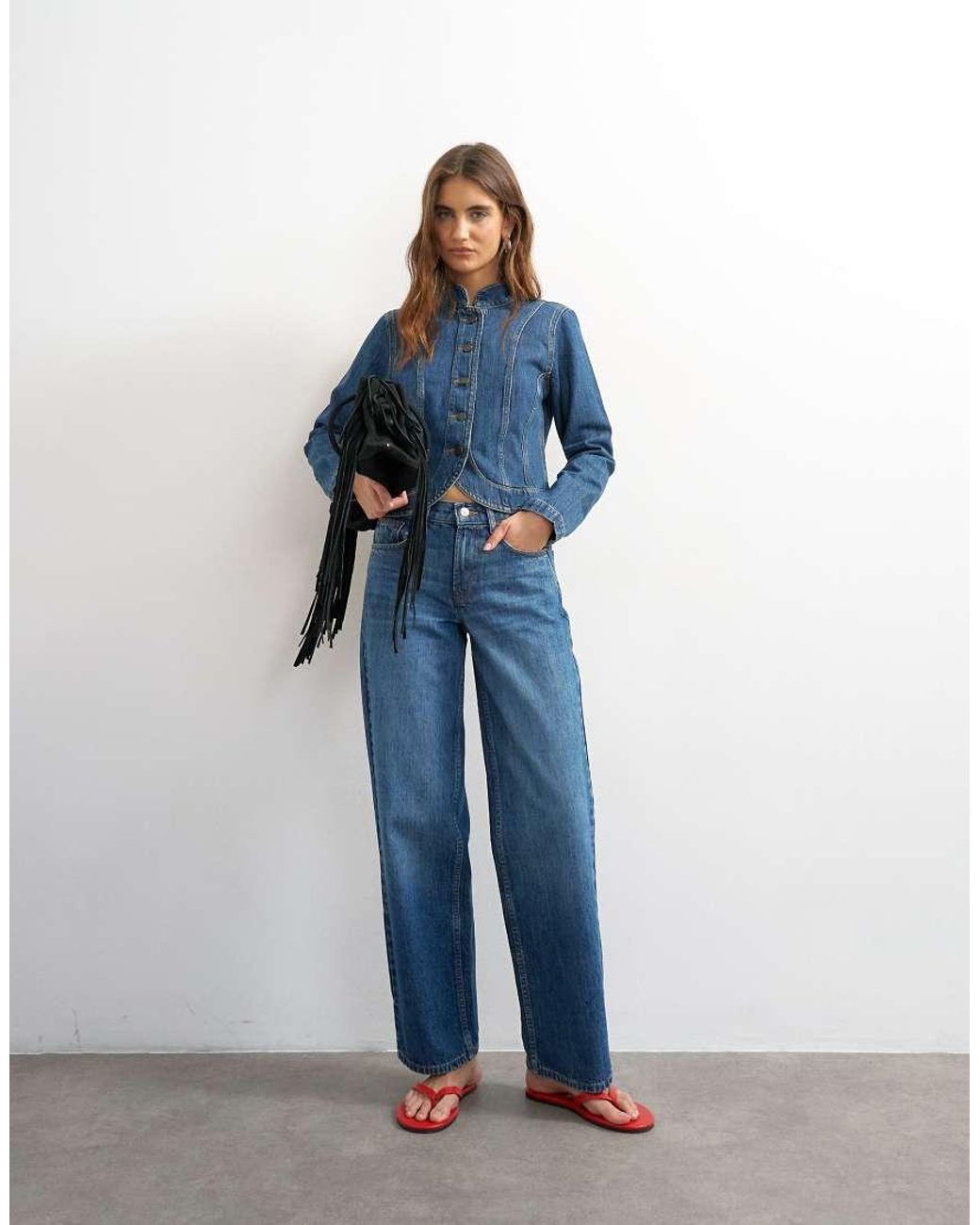 TOPSHOP Blue Denim Drummer Boy Jacket