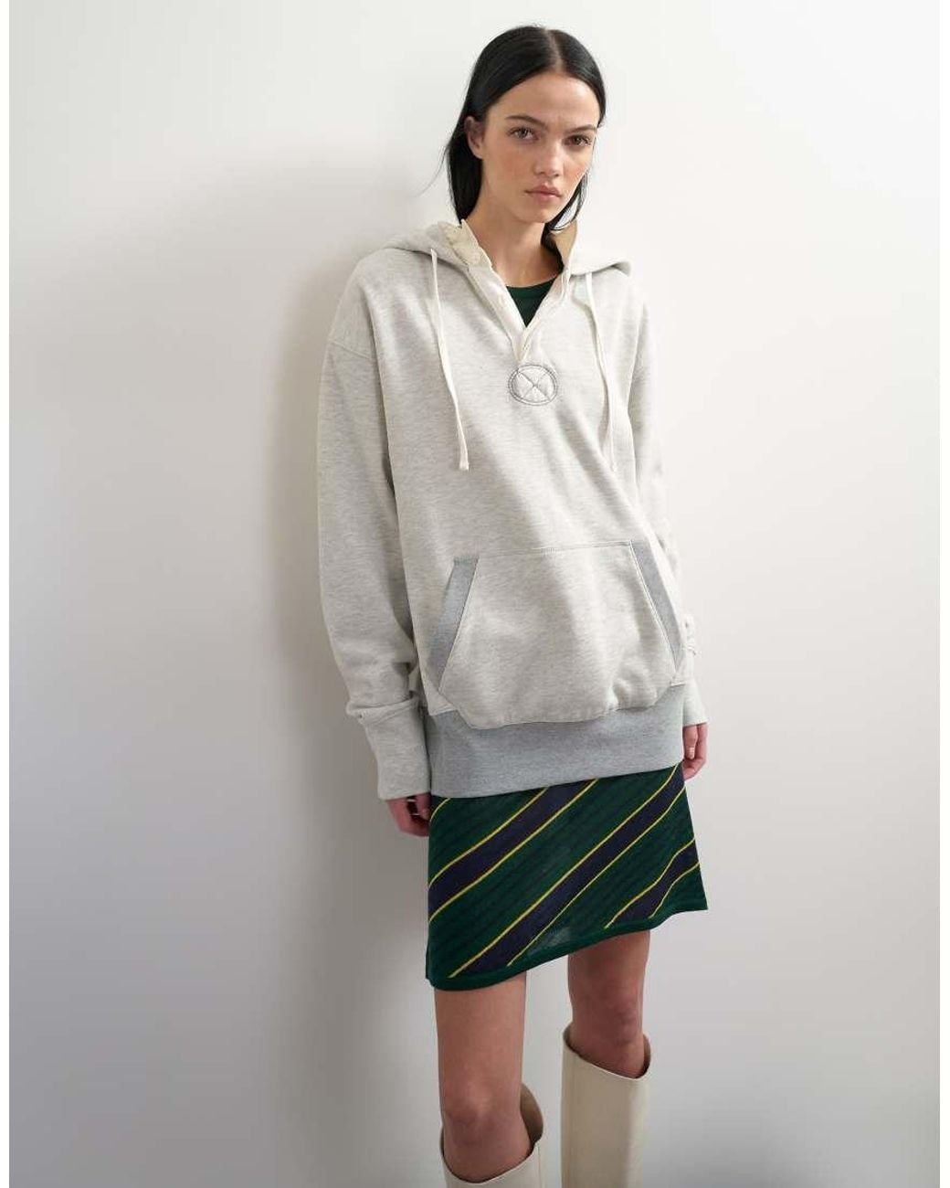 TOPSHOP Gray X Talia Byre Premium Heavyweight Hoodie