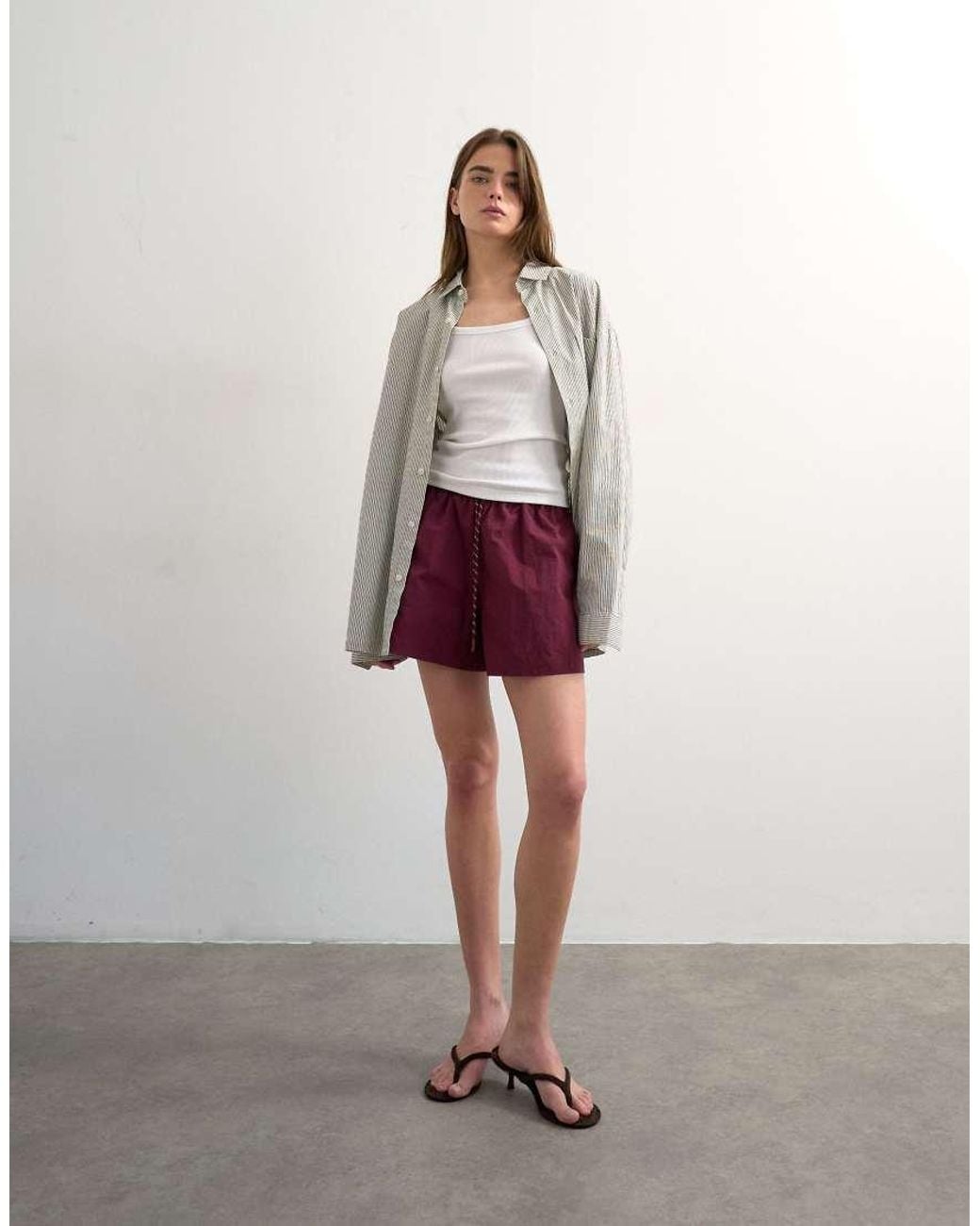 TOPSHOP Red Oversized Faux Leather Bomber Jacket