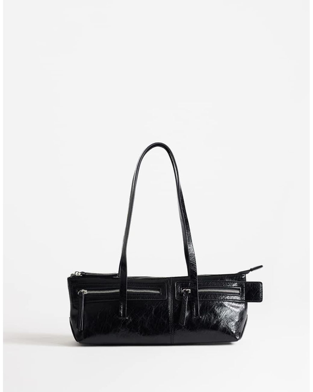 TOPSHOP White Snoopy Small Zip Front Pocket Shoulder Bag