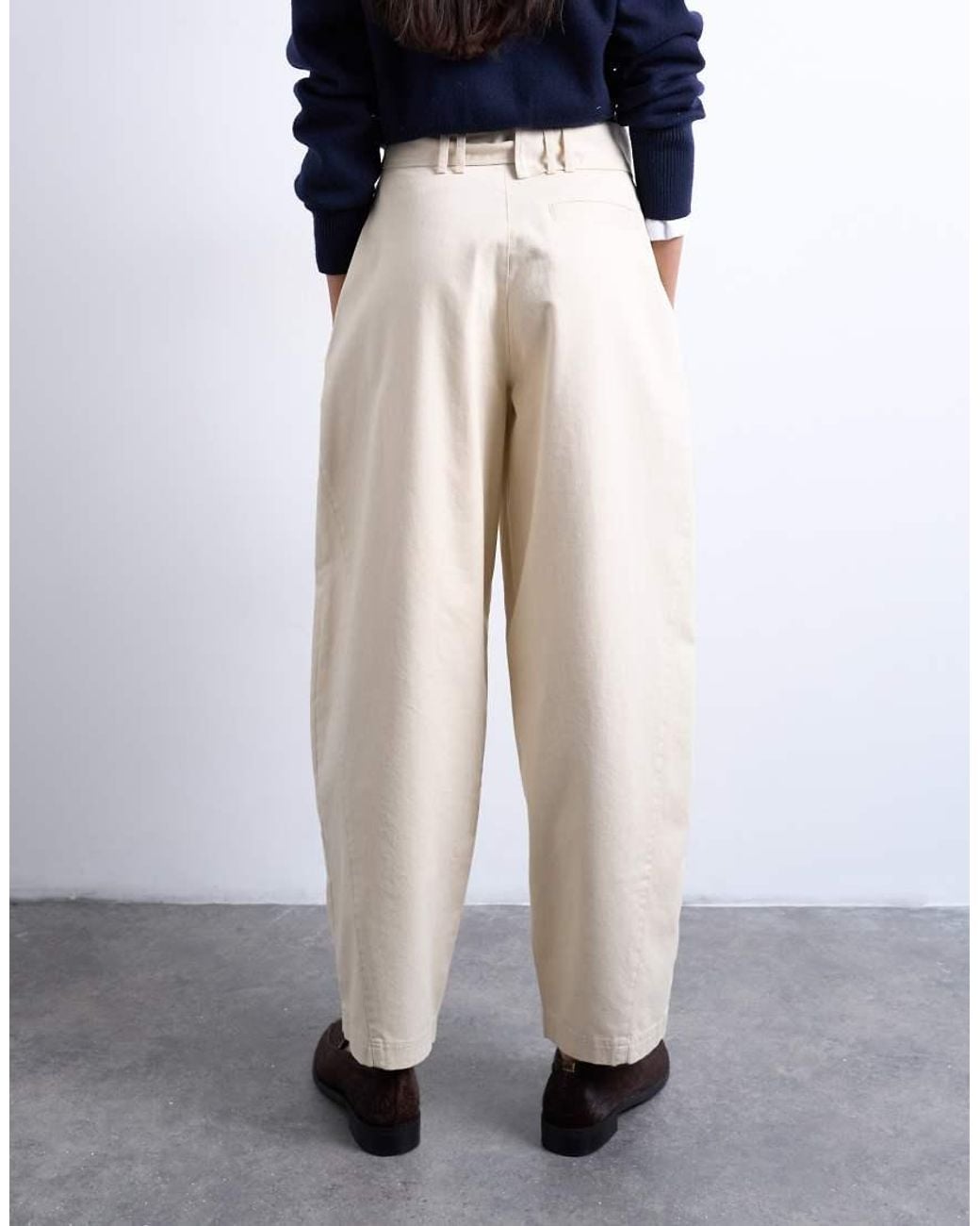 TOPSHOP Blue High Waisted Belted Trouser