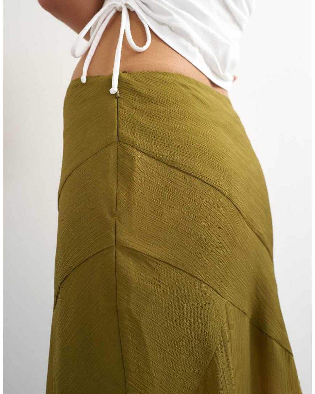 TOPSHOP Blue Sheer Panelled Asymmetrical Maxi Skirt