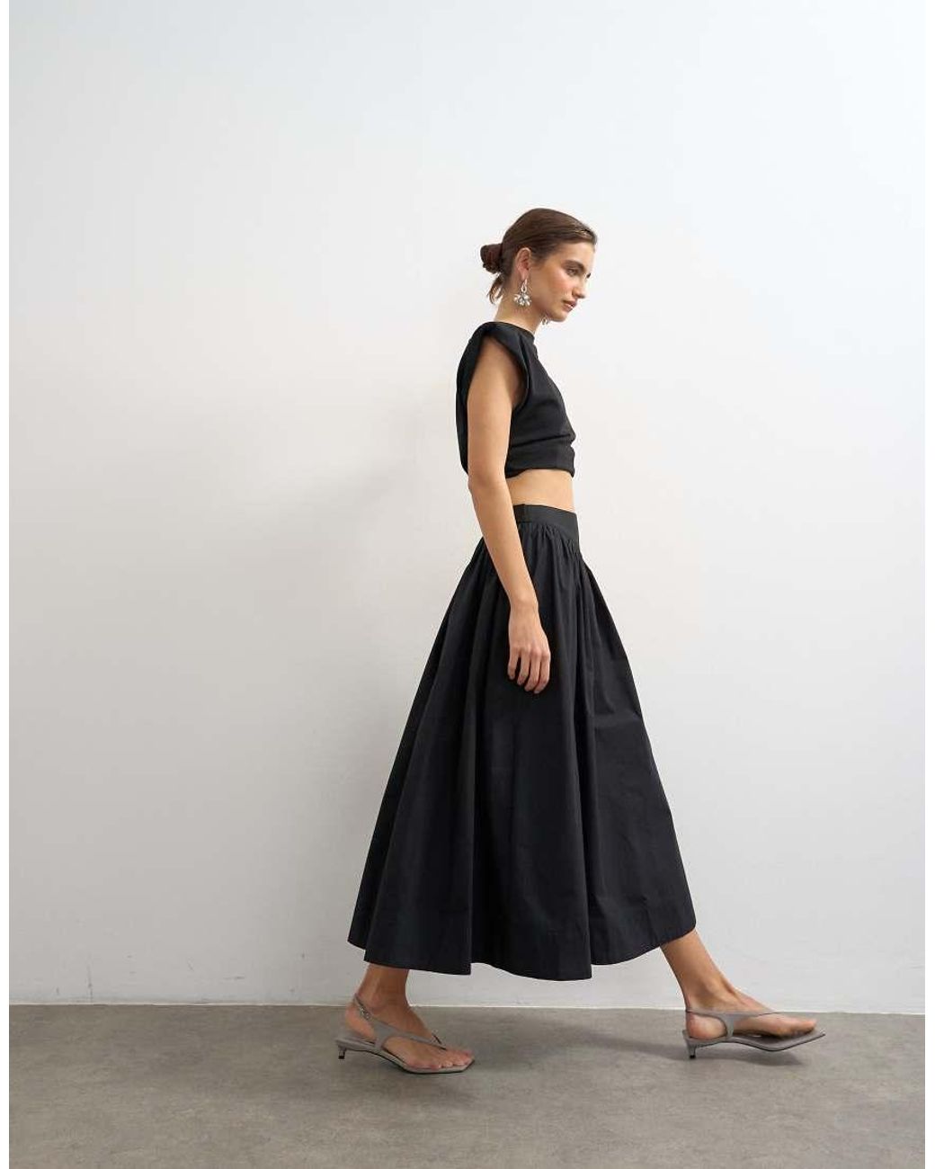 TOPSHOP White Drop Waist Saloon Maxi Skirt