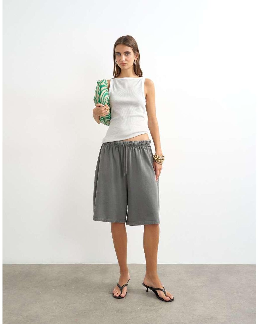 TOPSHOP White Tipping Slash Neck Racer Vest