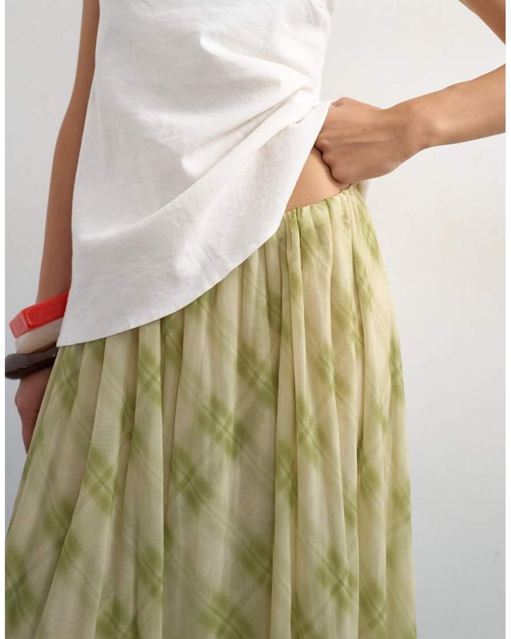 TOPSHOP Multicolor Mesh Balloon Maxi Skirt