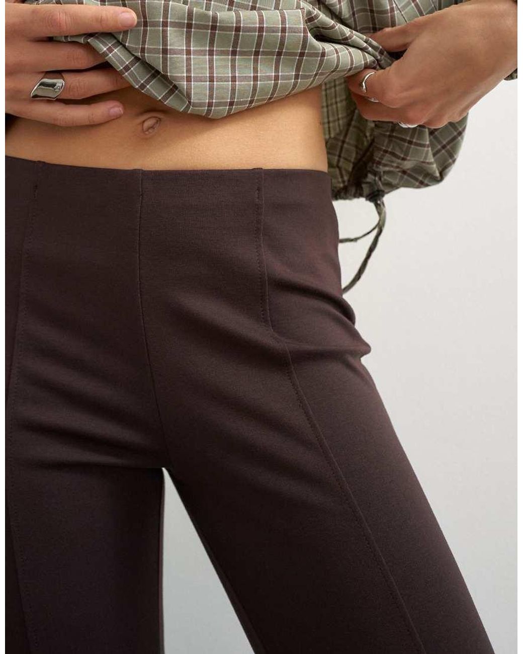 TOPSHOP Brown Ponte Capri Leggings