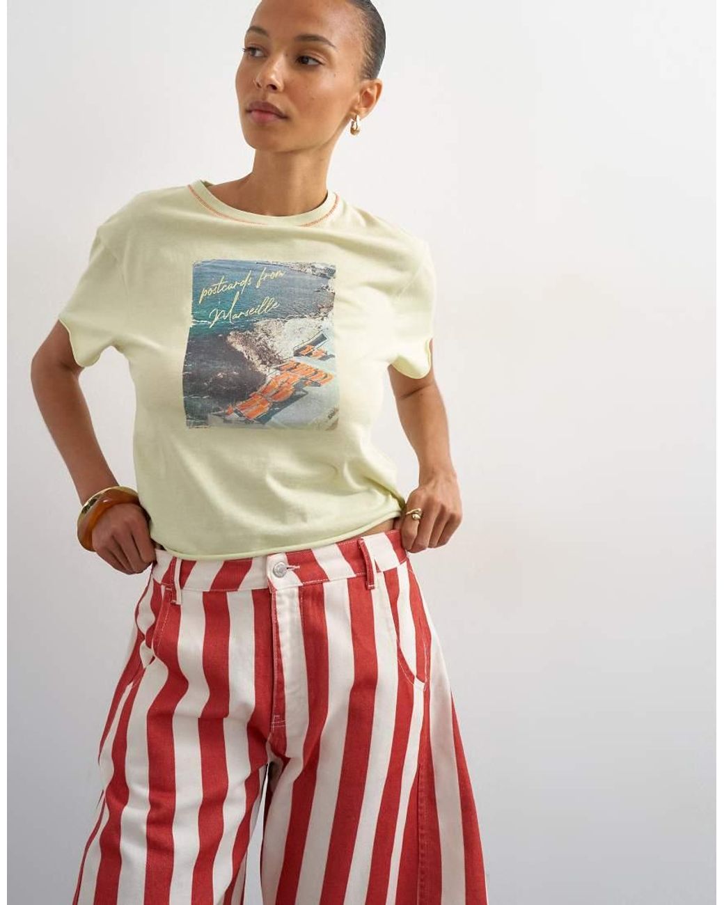 TOPSHOP White Denim Barrel Jort