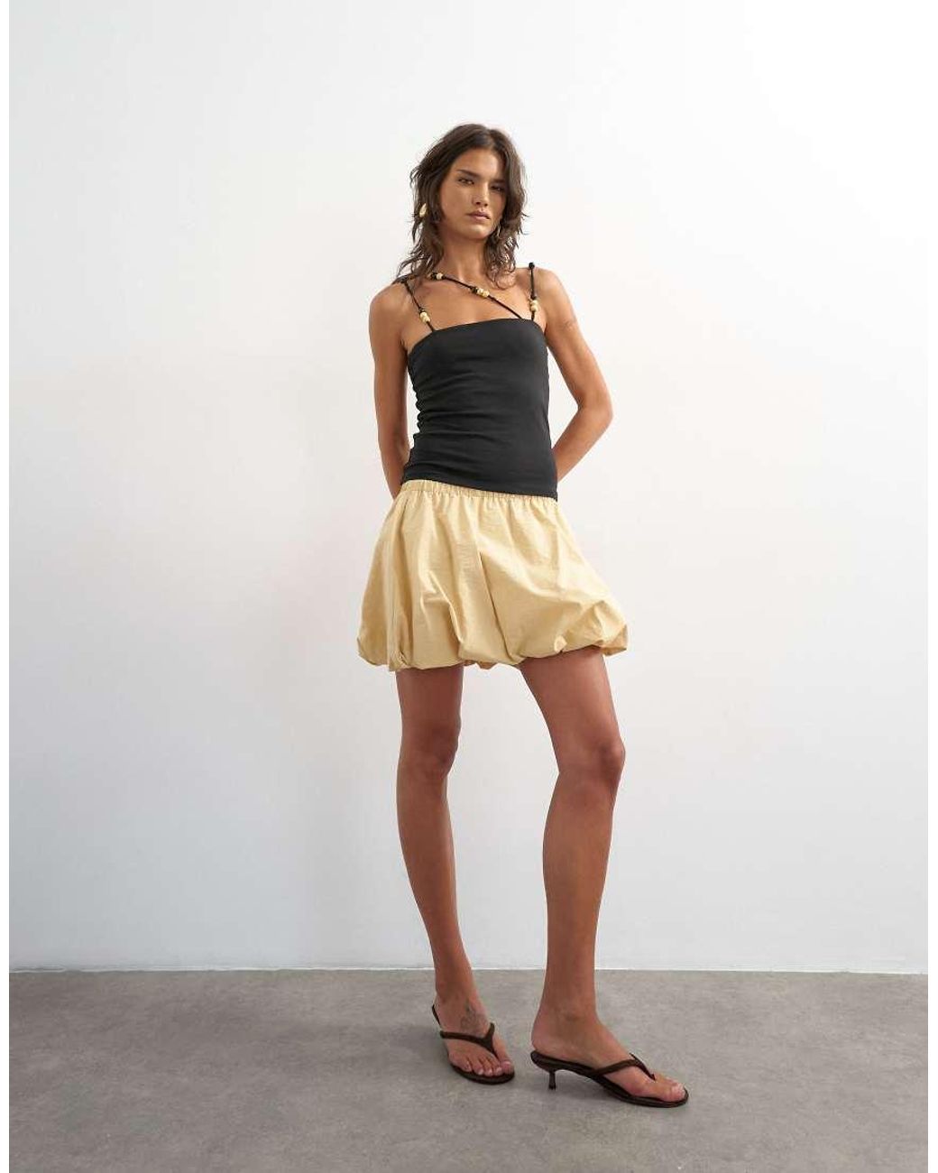 TOPSHOP Multicolor Bubble Hem Mini Skirt