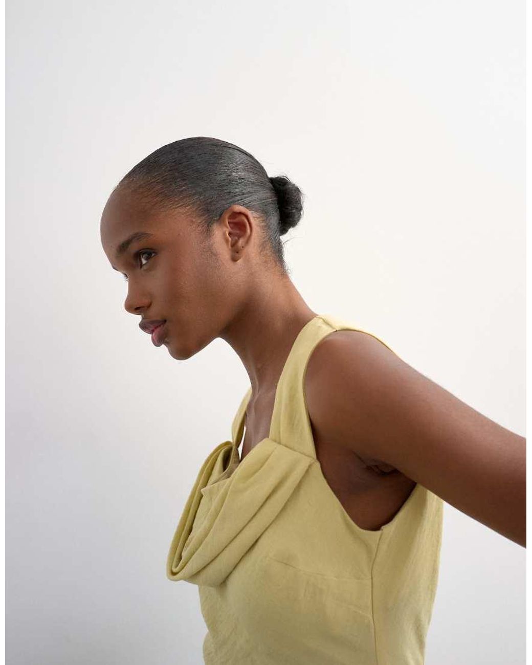 TOPSHOP Natural Structured Drape Mini Dress
