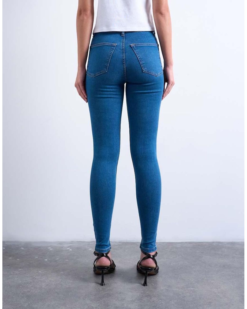 TOPSHOP Blue High Rise Super Skinny Jean