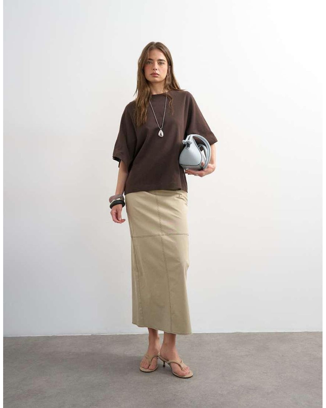 TOPSHOP Brown Batwing T-Shirt