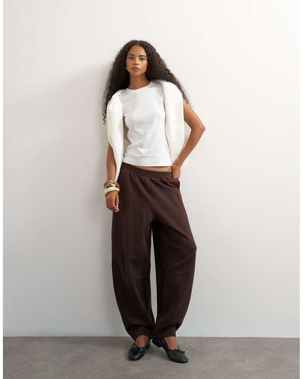 TOPSHOP Brown Barrel Leg Jogger