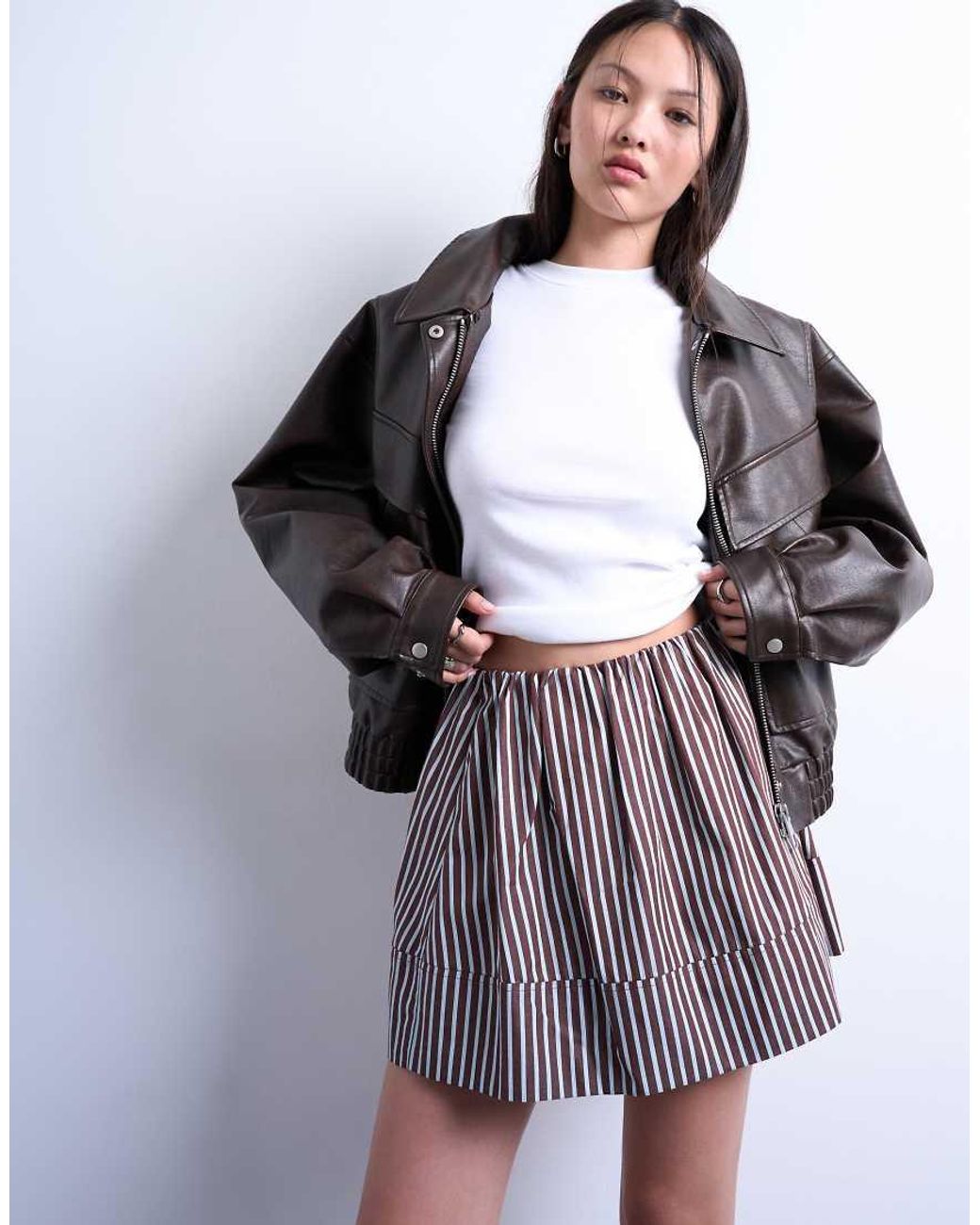 TOPSHOP White Mini Poplin Skirt