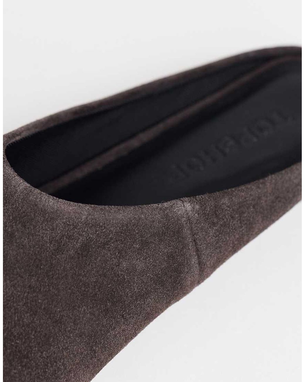 TOPSHOP White Dawn Real Suede Flat Pointed Shoes