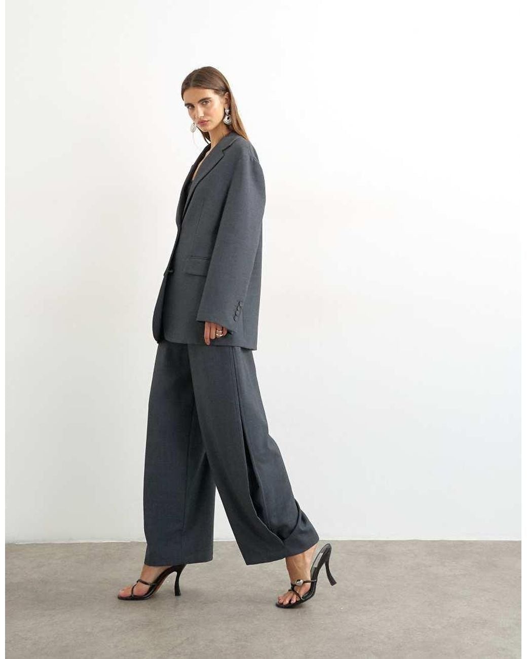 TOPSHOP White Co Ord Ovoid Side Pleat Trouser