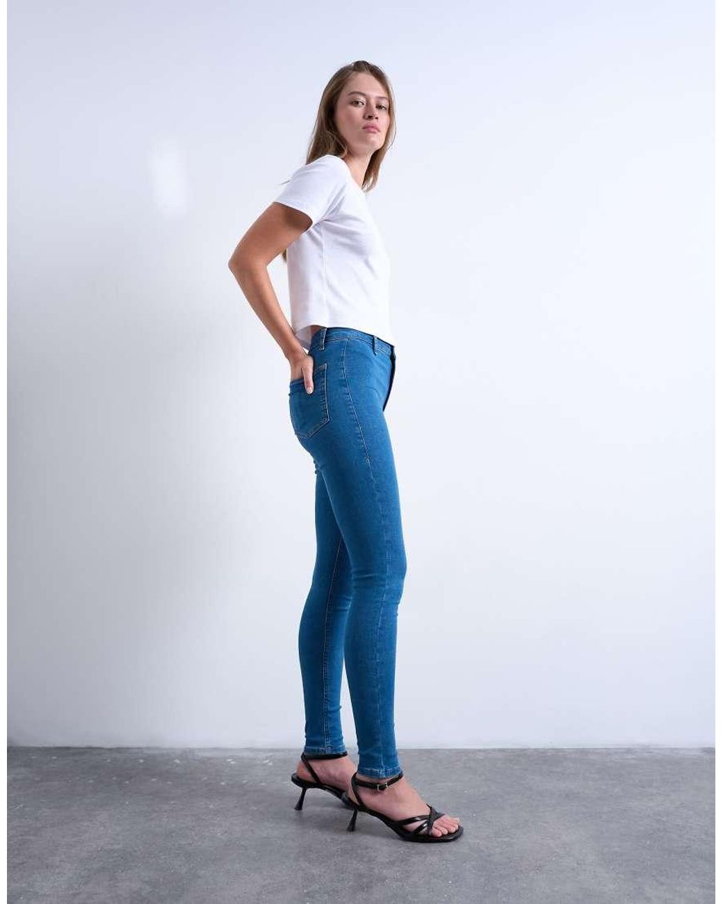 TOPSHOP Blue High Rise Super Skinny Jean
