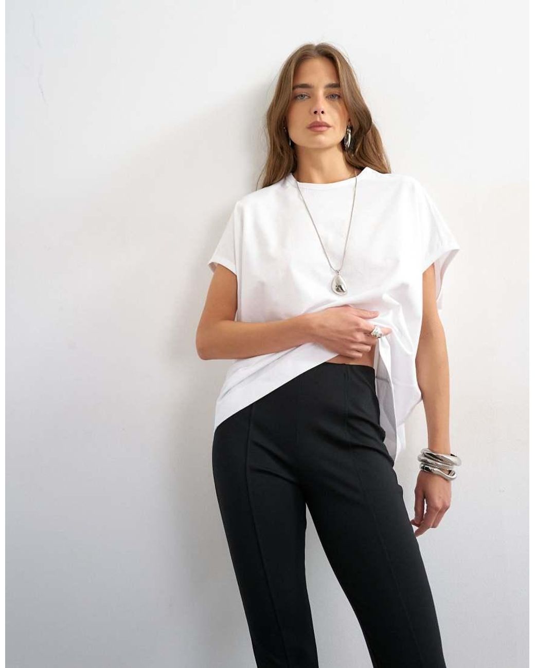 TOPSHOP White Ponte Capri Leggings