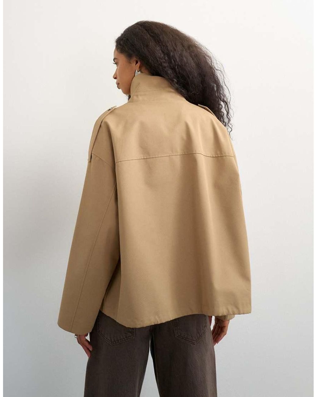 TOPSHOP Natural Bubble Hem Trench