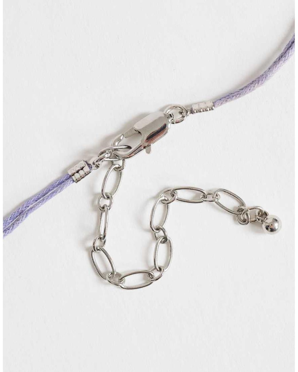 TOPSHOP White Ottie Cord Necklace With Semi Precious Stones