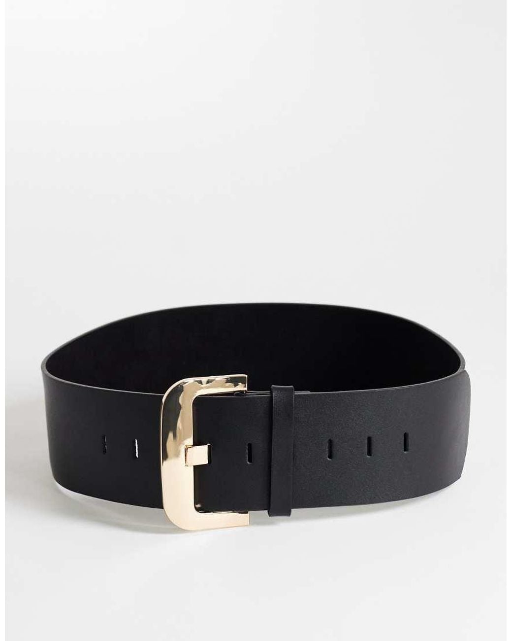 TOPSHOP Black Benny Wide Real Leather Belt