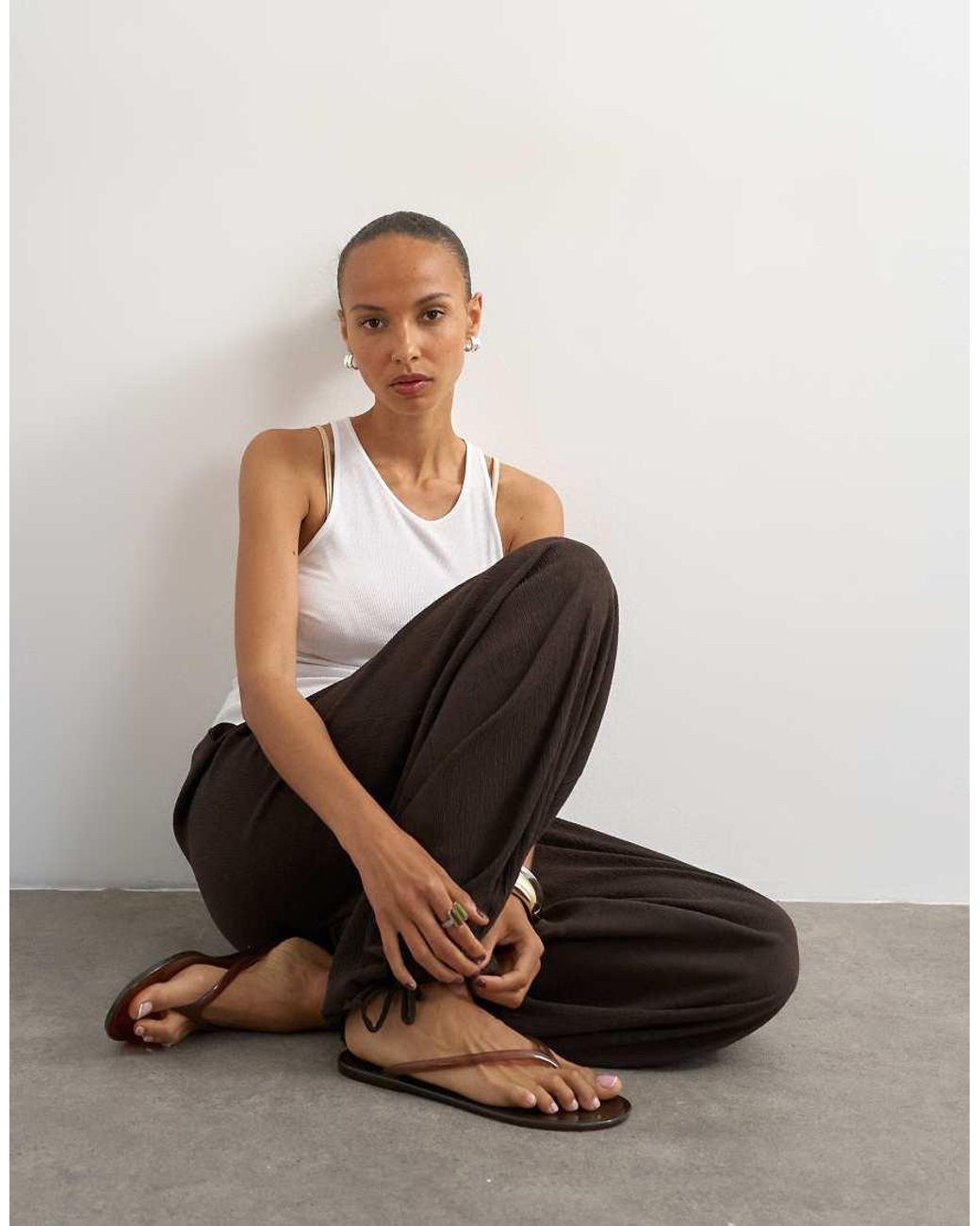 TOPSHOP White Plisse Balloon Trouser