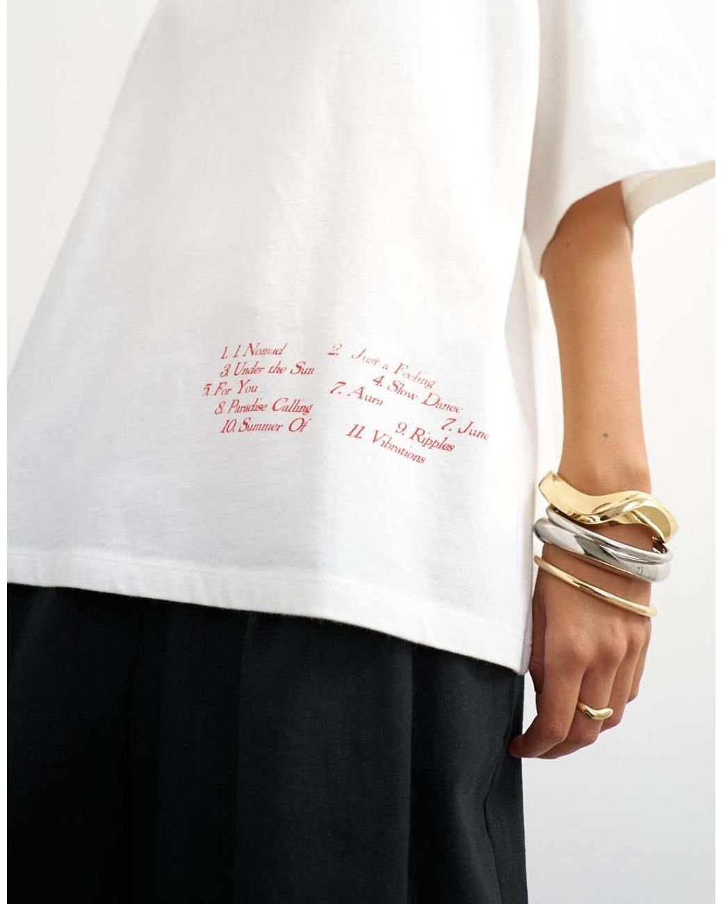 TOPSHOP White Graphic 'nomad' Oversized T-shirt